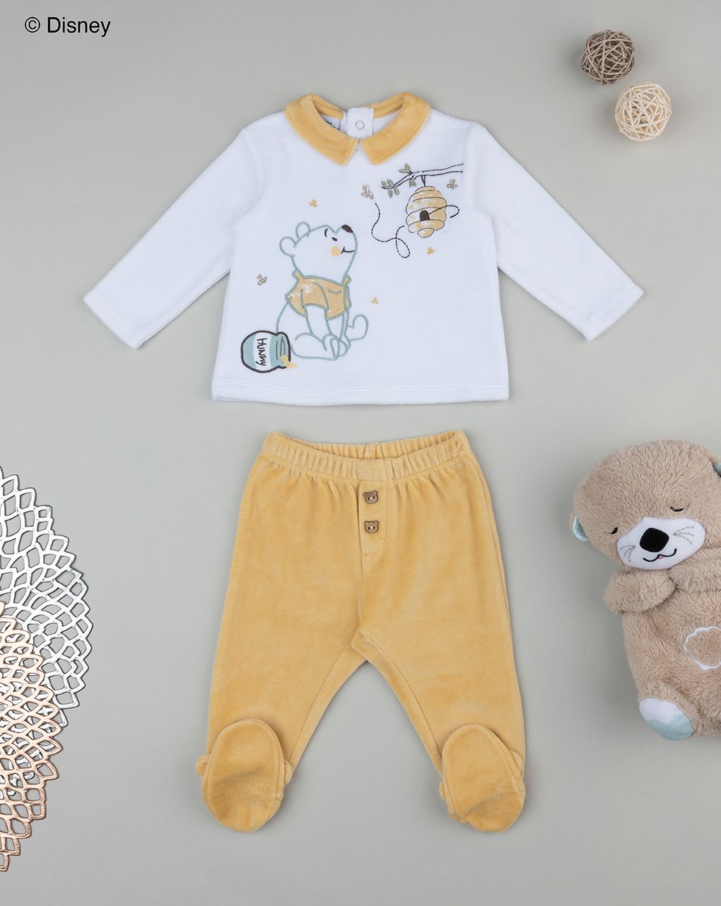 βρεφικό σετ σενίλ μπλούζα και γκέτα winnie για αγόρι - Prénatal