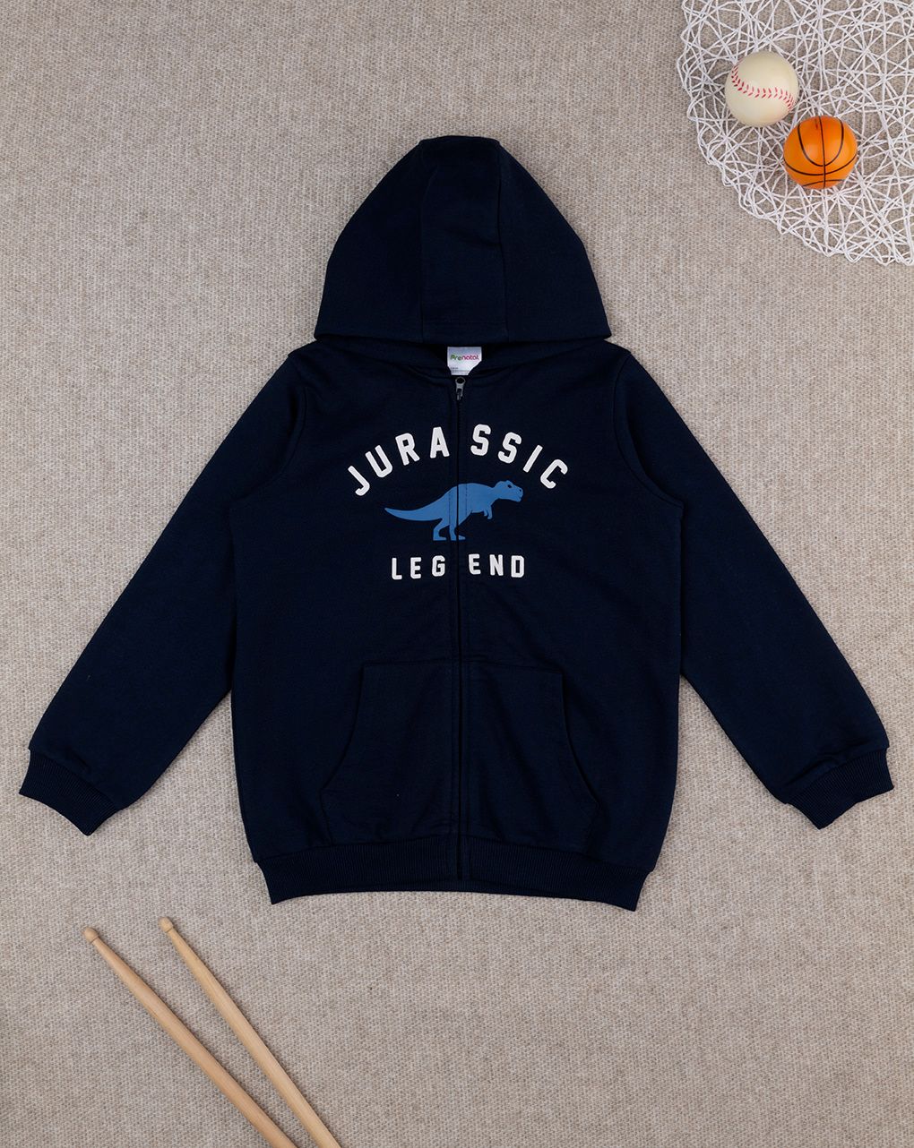 παιδική ζακέτα φούτερ μπλε σκούρο jurassic legend για αγόρι