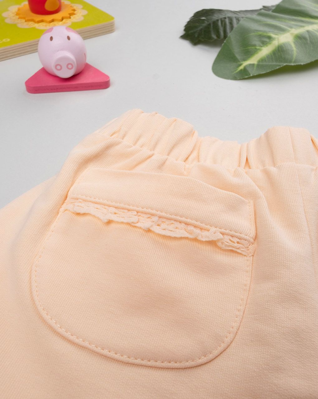 βρεφικό παντελόνι φόρμας σομόν με λουλούδια για κορίτσι - Prénatal