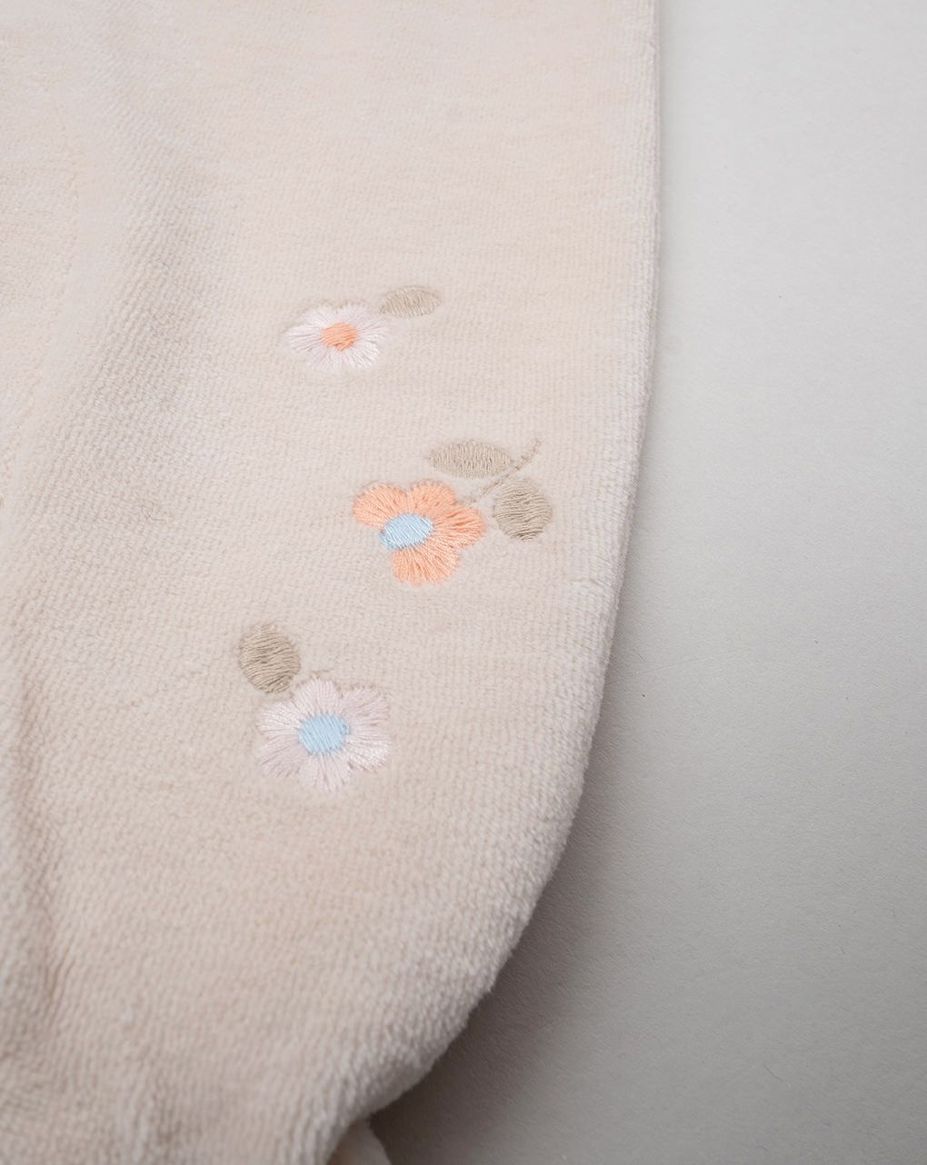 βρεφικό φορμάκι σενίλ σομόν/μπεζ φλοράλ για κορίτσι - Prénatal