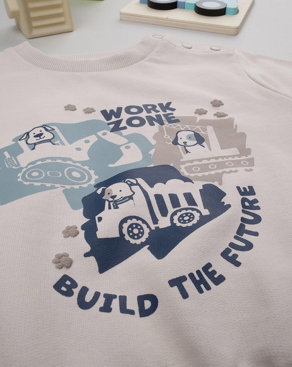 βρεφικό σετ μπλούζα φούτερ και φόρμα work zone για αγόρι - Prénatal