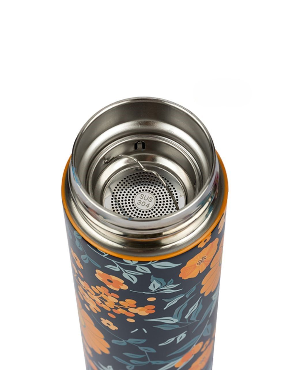 Nava θερμός ανοξείδωτο "we care" 500ml με φίλτρο και ψηφιακή ένδειξη θερμοκρασίας orange 10-110-051 - Nava