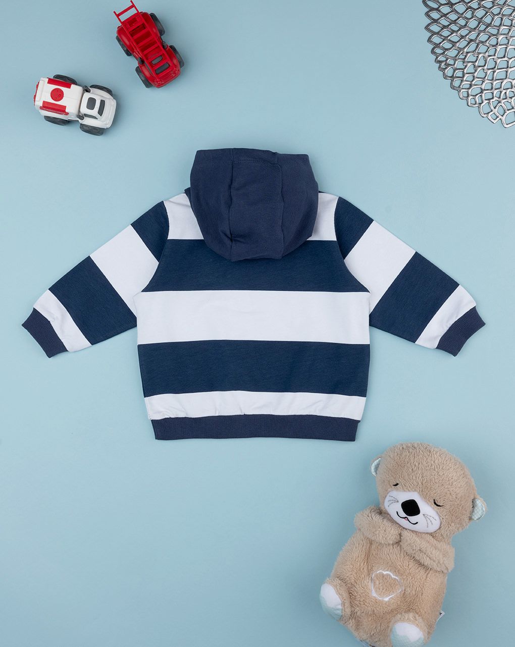 βρεφική μπλούζα φούτερ ριγέ so cute για αγόρι - Prénatal
