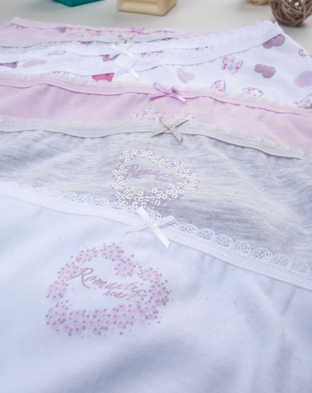 παιδικά σλιπ πακέτο x7 με καρδούλες για κορίτσι - Prénatal