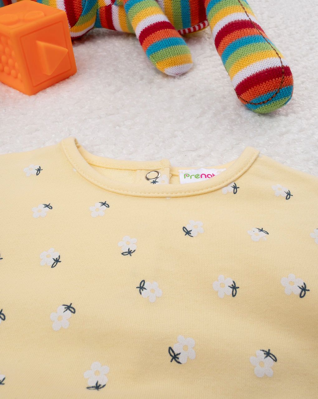 βρεφική μπλούζα φούτερ κίτρινη φλοράλ για κορίτσι - Prénatal