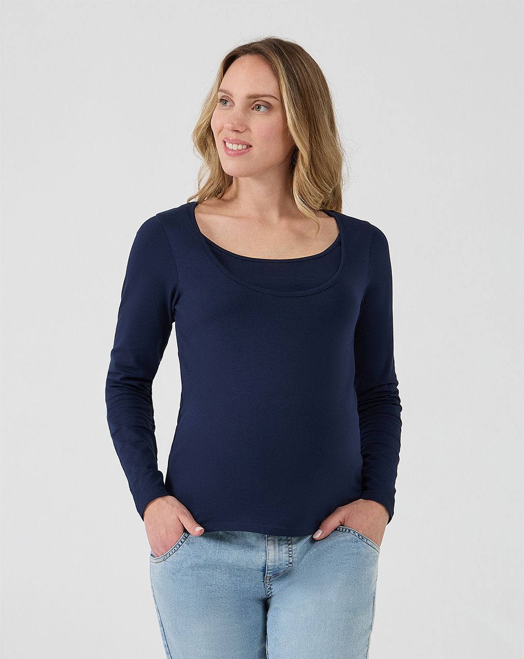 γυναικεία μπλούζα εγκυμοσύνης/θηλασμού μπλε σκούρο - Prénatal