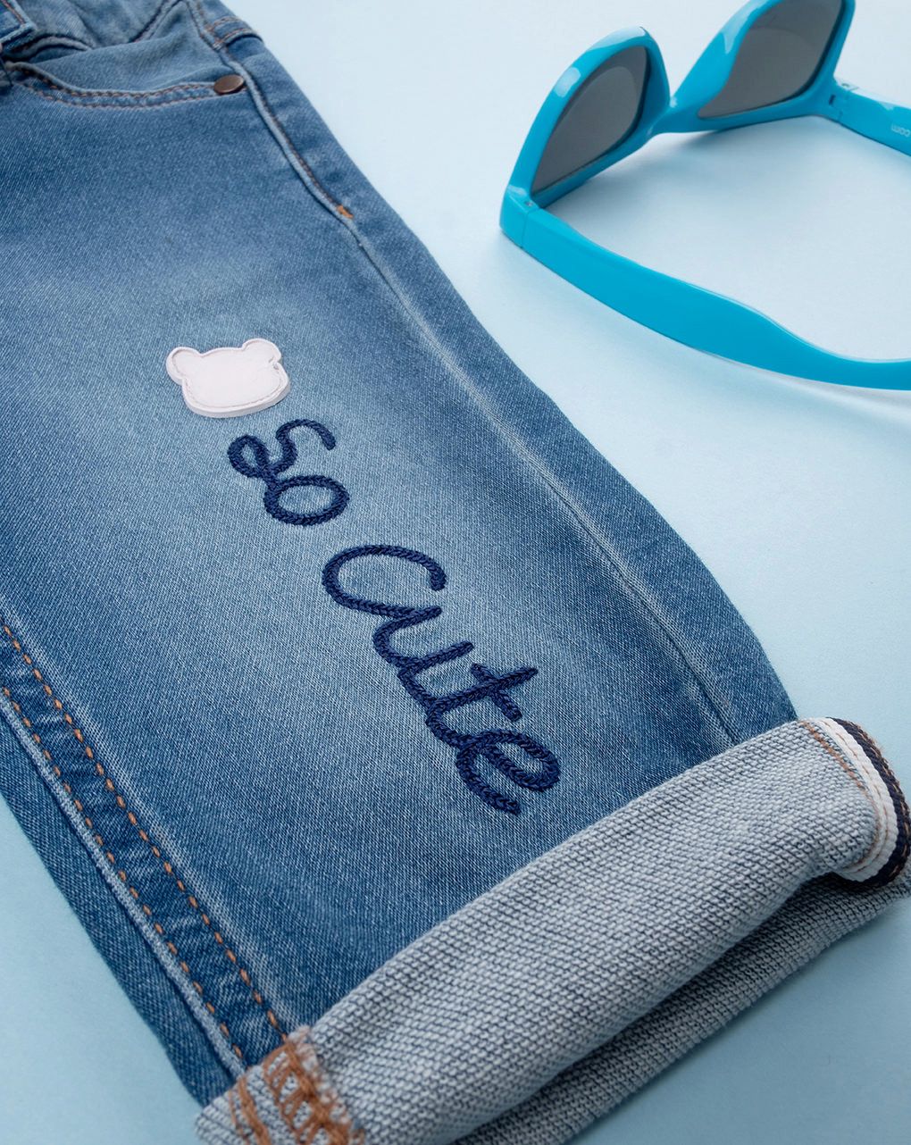 βρεφικό τζιν παντελόνι μπλε so cute για αγόρι - Prénatal