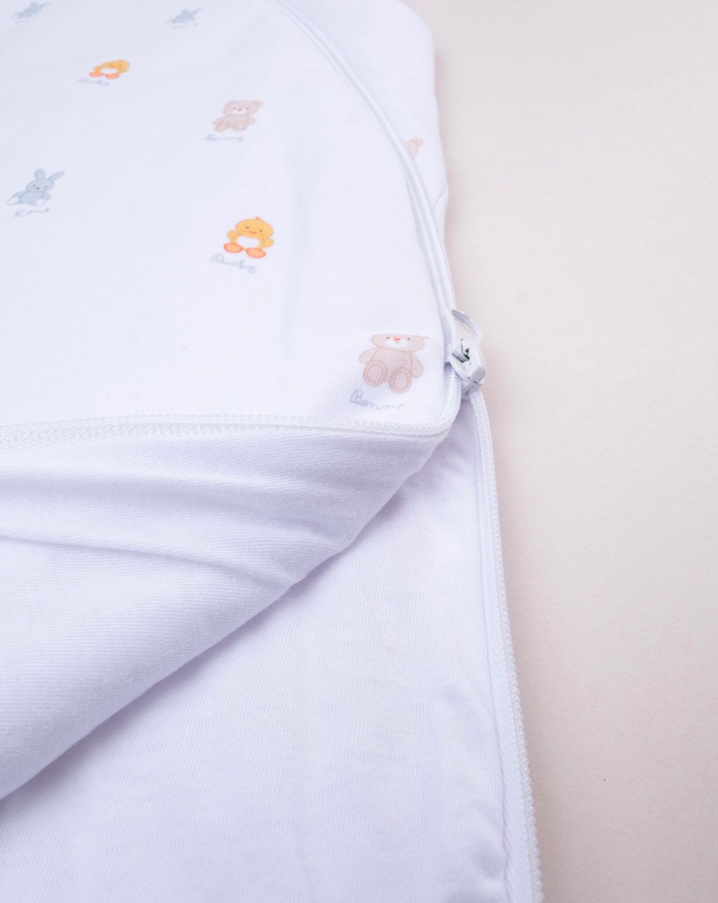 βρεφικός αμάνικος υπνόσακος σενίλ λευκός baby smile 1.0 tog - Prénatal