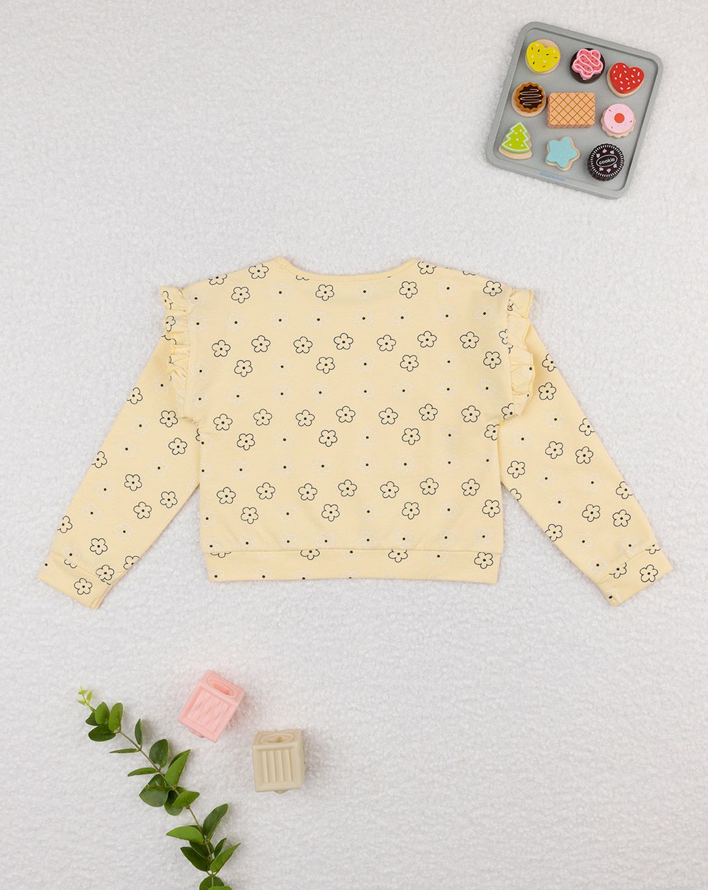 παιδική μπλούζα φούτερ κίτρινη με μαργαρίτες για κορίτσι - Prénatal