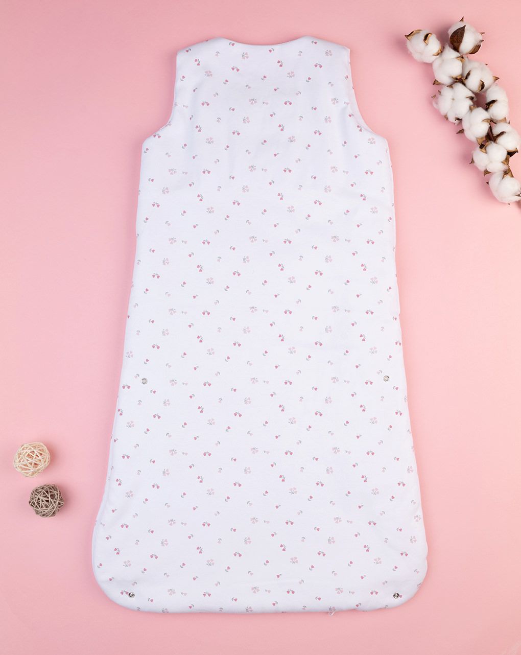 βρεφικός αμάνικος υπνόσακος σενίλ λευκός φλοράλ 2.5 tog - Prénatal