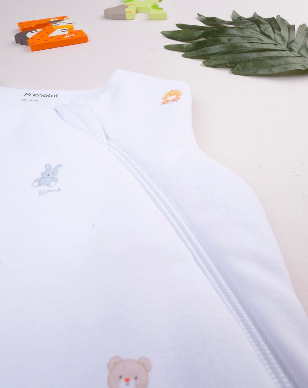 βρεφικός αμάνικος υπνόσακος σενίλ λευκός baby smile 1.0 tog - Prénatal