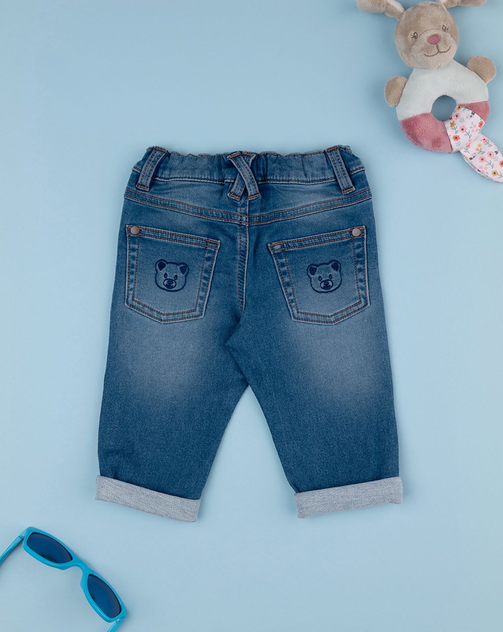 βρεφικό τζιν παντελόνι μπλε so cute για αγόρι - Prénatal