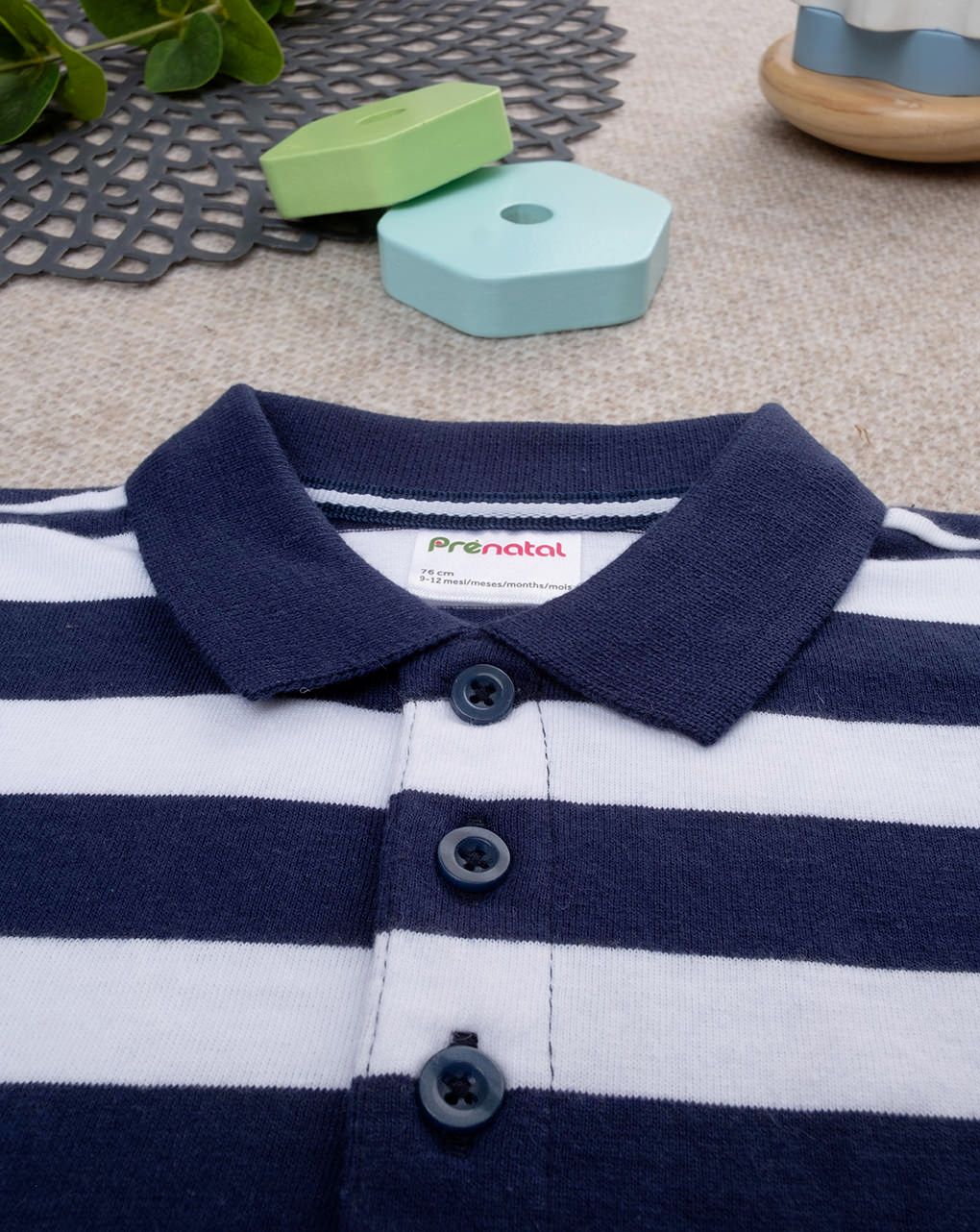 βρεφική μπλούζα πόλο ριγέ teddy για αγόρι - Prénatal