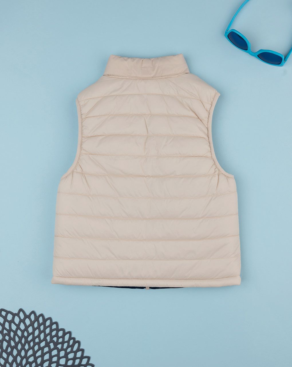 παιδικό αμάνικο μπουφάν μπεζ με δεινόσαυρο για αγόρι - Prénatal