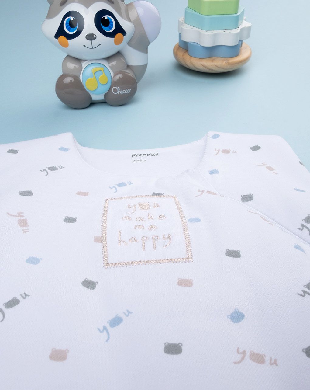 βρεφικός αμάνικος υπνόσακος σενίλ λευκός teddies 2.5 tog - Prénatal