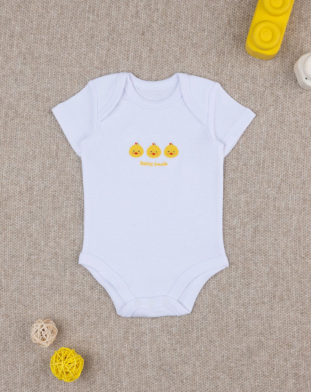 βρεφικό κορμάκι λευκό με παπάκια unisex