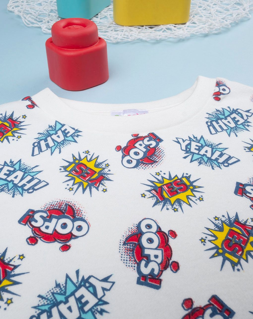 παιδική πιτζάμα λευκή/κόκκινη comics για αγόρι - Prénatal