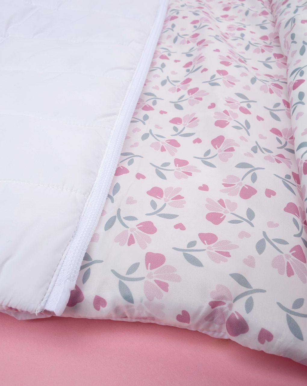 παιδικό μπουφάν puffer λευκό φλοράλ για κορίτσι - Prénatal