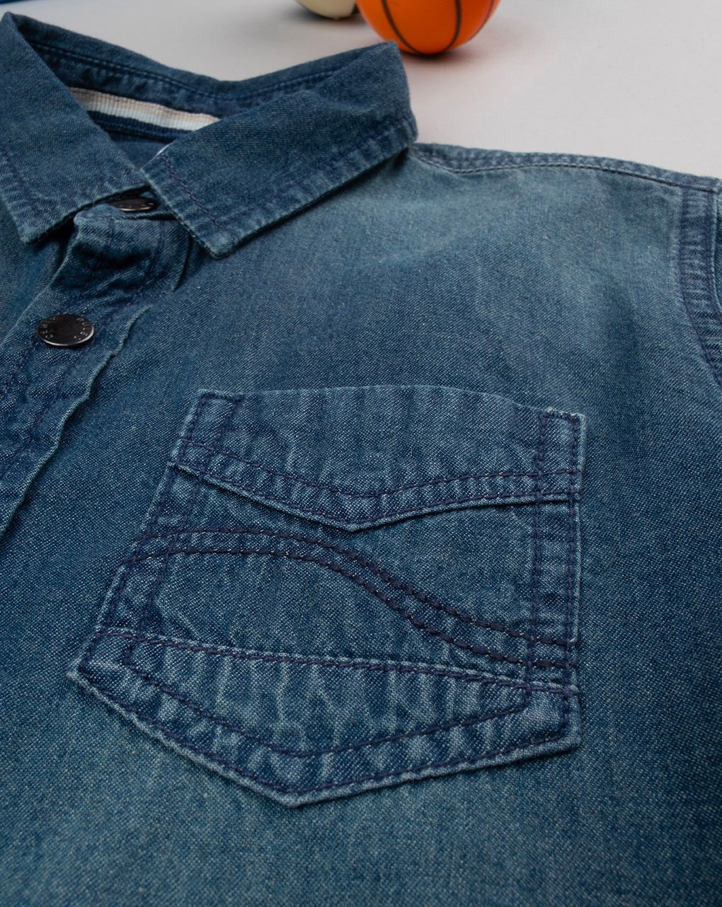 παιδικό τζιν πουκάμισο μπλε για αγόρι - Prénatal