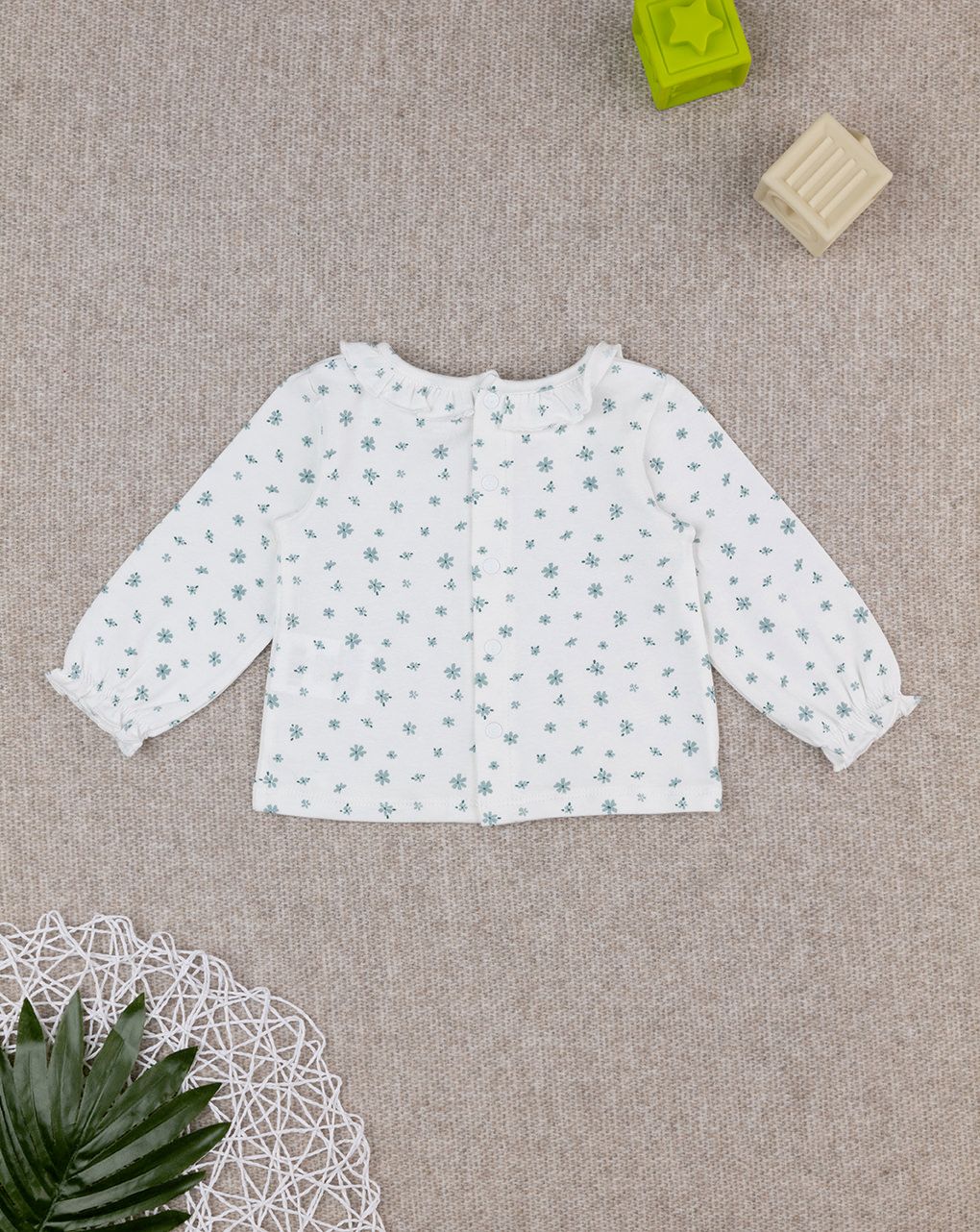 βρεφική μπλούζα λευκή με λουλούδια για κορίτσι - Prénatal