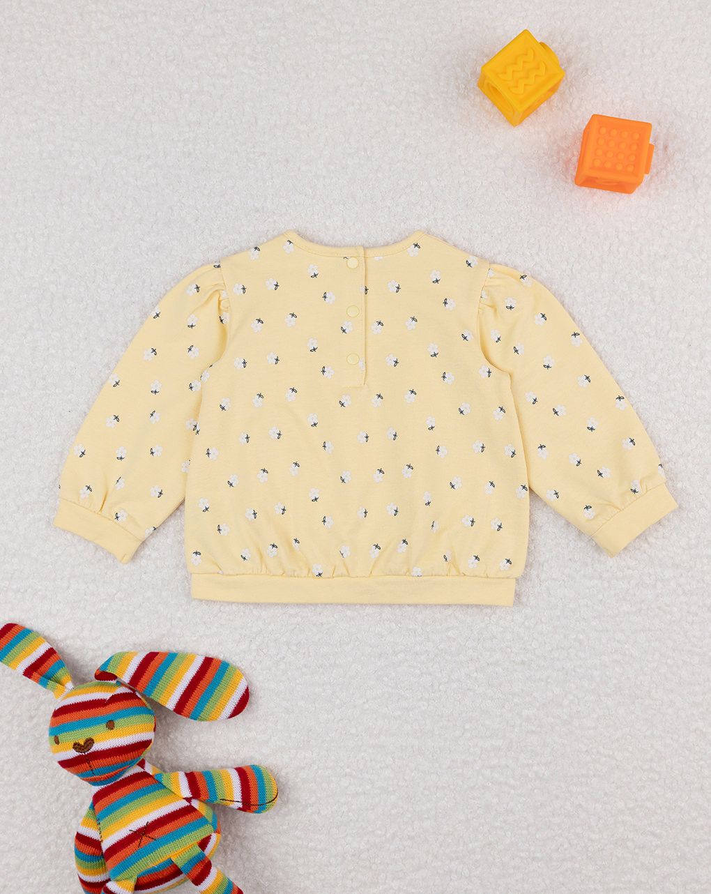 βρεφική μπλούζα φούτερ κίτρινη φλοράλ για κορίτσι - Prénatal