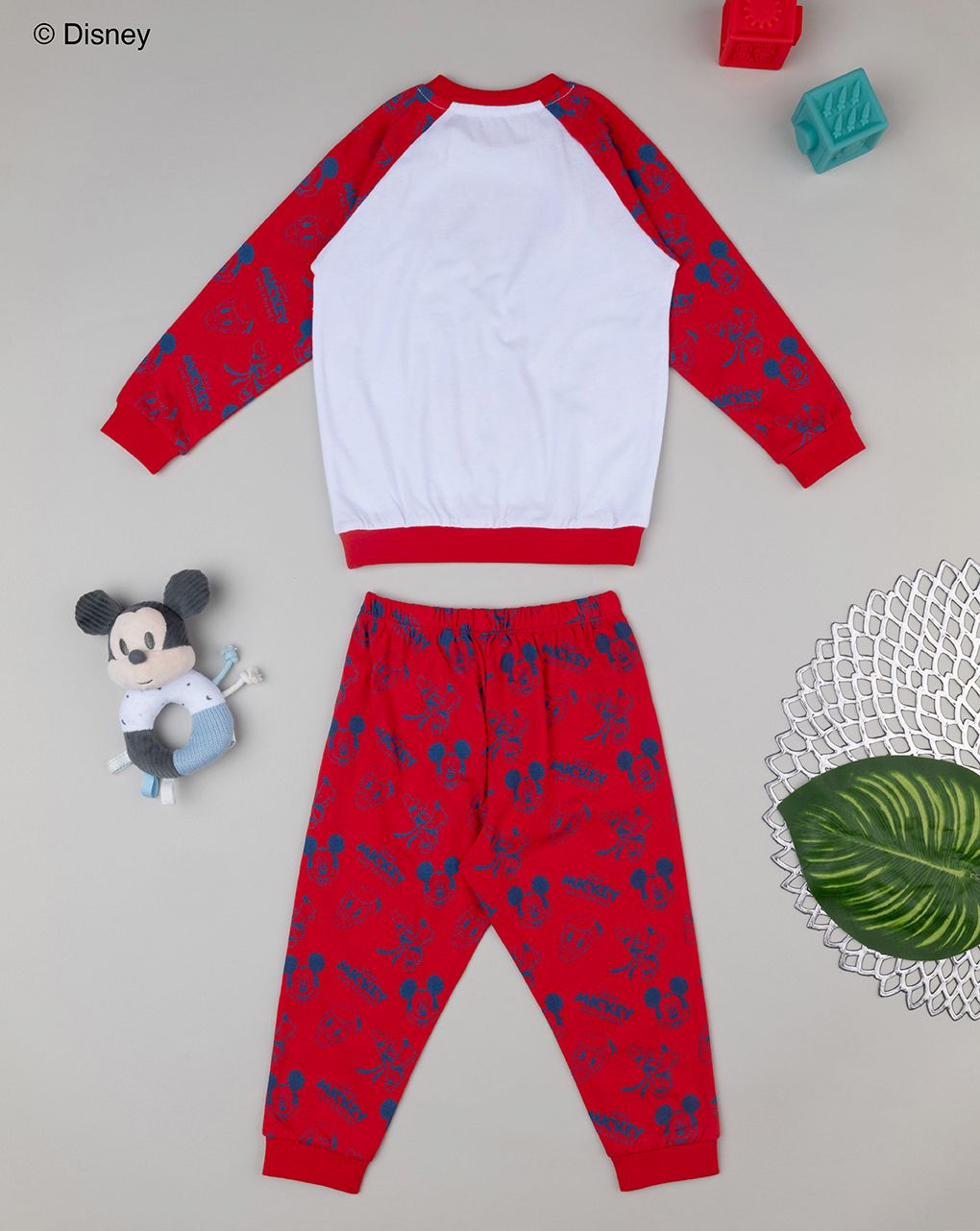 βρεφική πιτζάμα λευκή/κόκκινη mickey για αγόρι - Prénatal