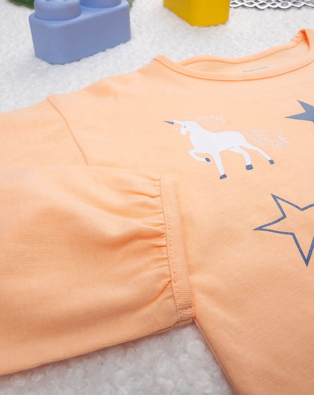 παιδική μπλούζα πορτοκαλί με μονόκερους για κορίτσι - Prénatal