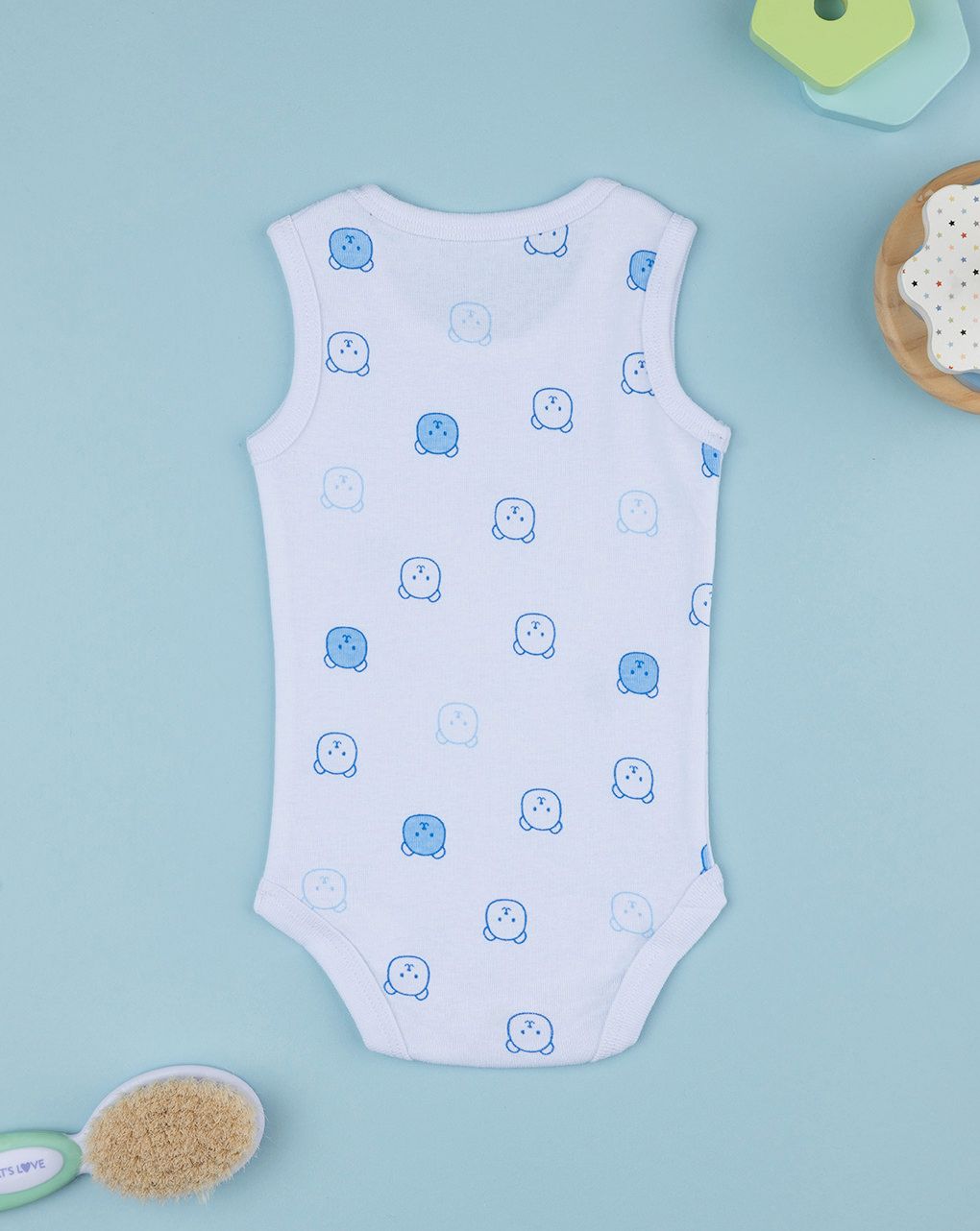 βρεφικό κορμάκι λευκό με αρκουδάκια για αγόρι - Prénatal