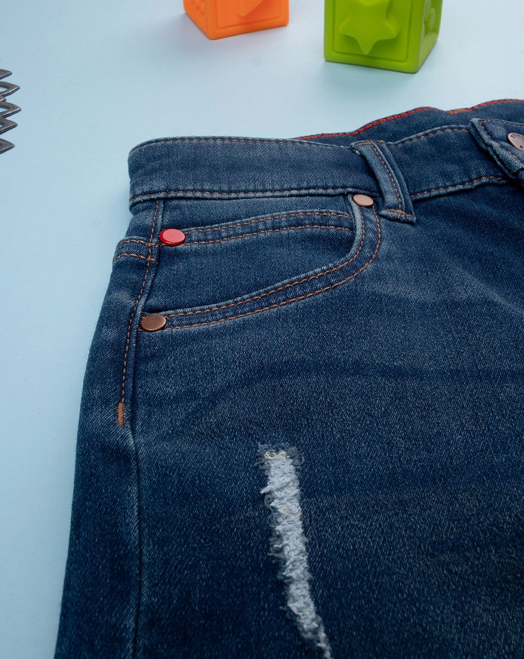 παιδικό τζιν παντελόνι μπλε για αγόρι - Prénatal