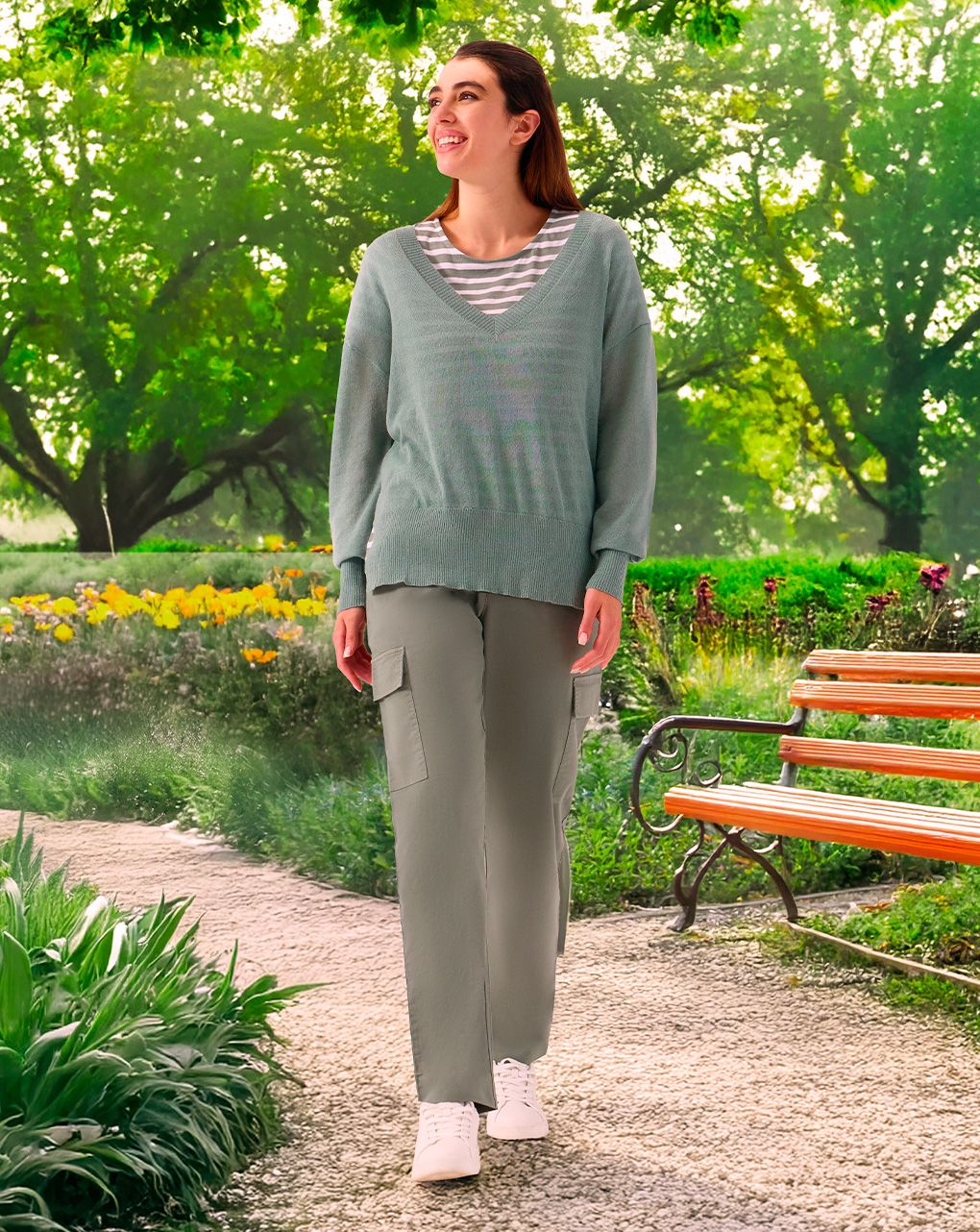 γυναικείο πουλόβερ εγκυμοσύνης λαδί