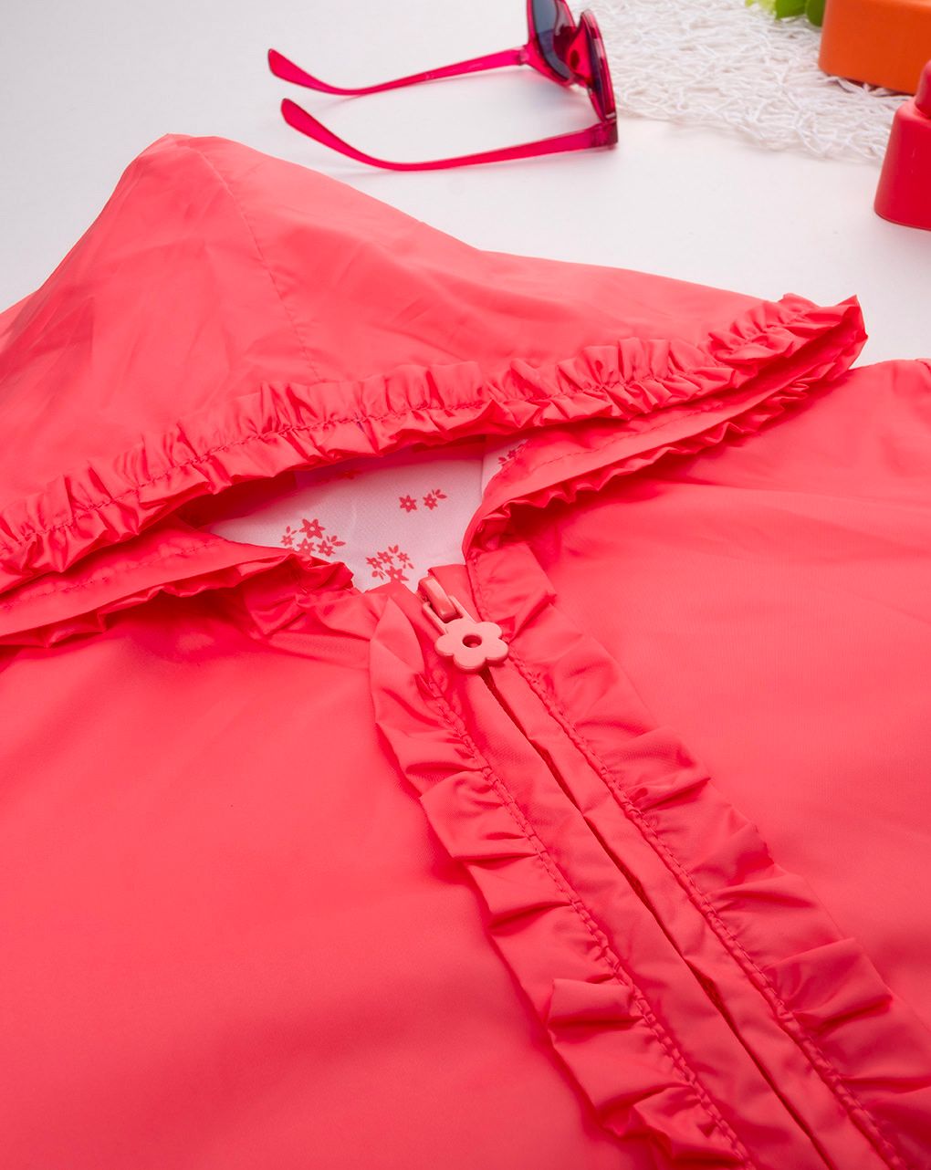 παιδικό αντιανεμικό μπουφάν κοραλί για κορίτσι - Prénatal