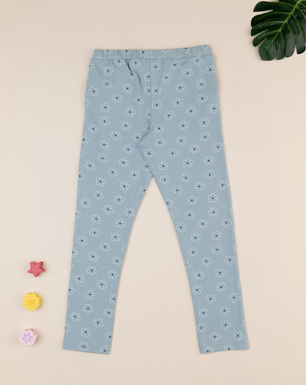 παιδικό κολάν γκριζοπράσινο με μαργαρίτες για κορίτσι - Prénatal