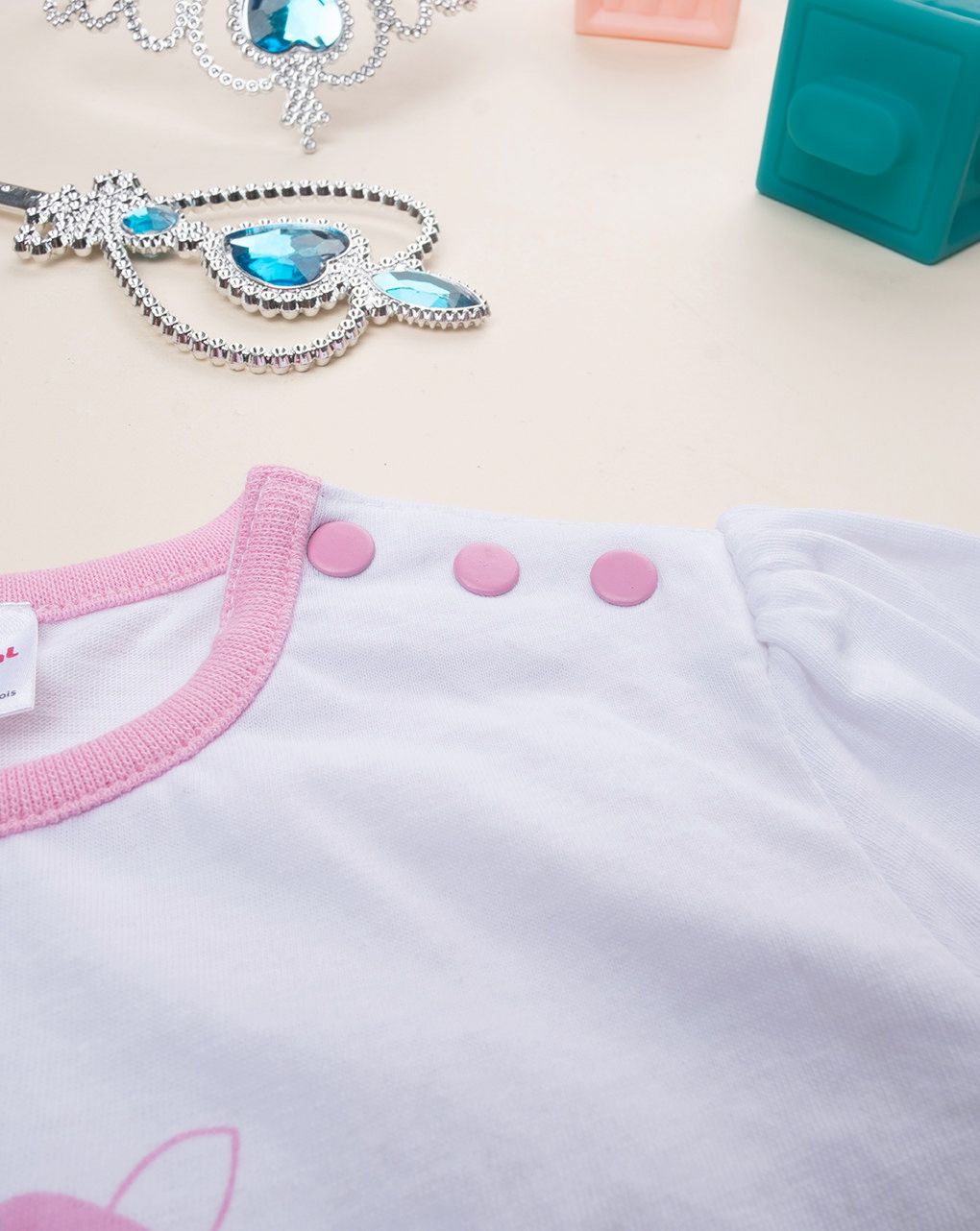 βρεφική πιτζάμα λευκή/ροζ μονόκερος για κορίτσι - Prénatal