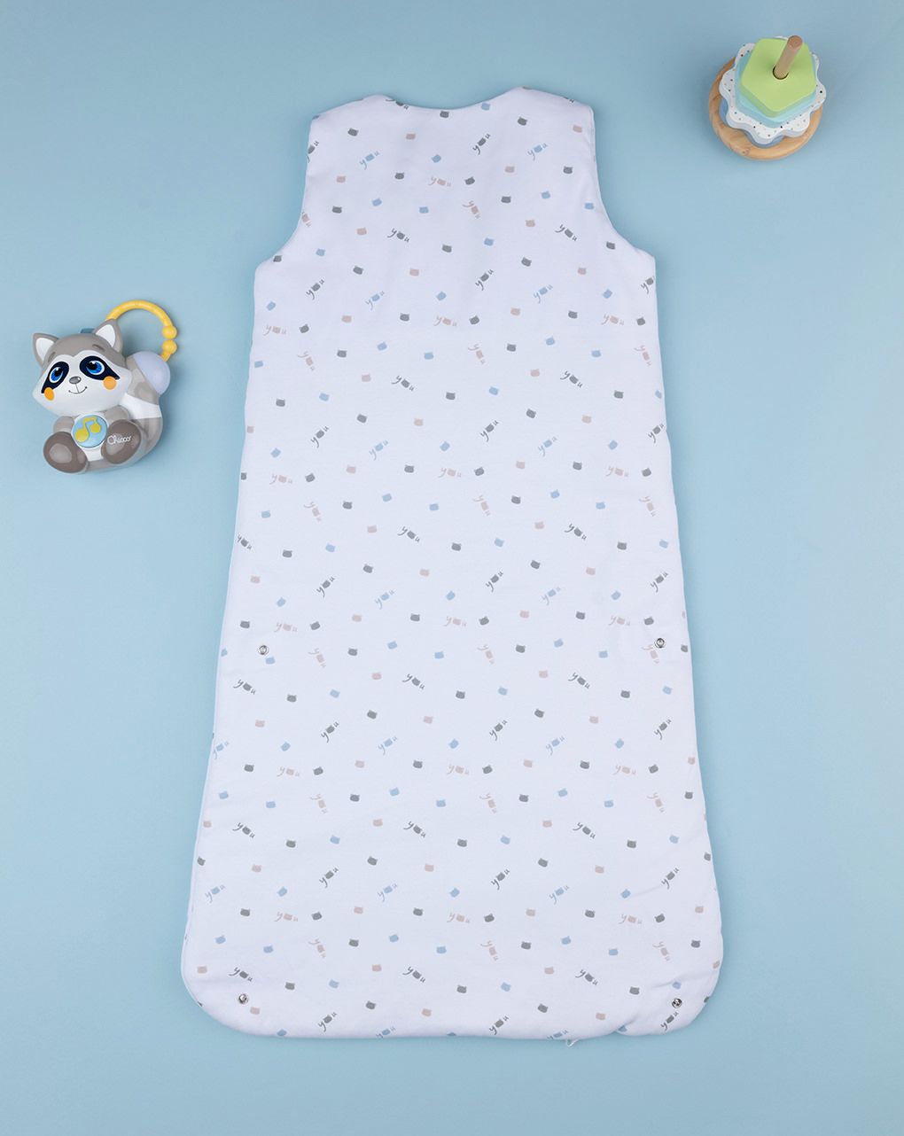 βρεφικός αμάνικος υπνόσακος σενίλ λευκός teddies 2.5 tog - Prénatal