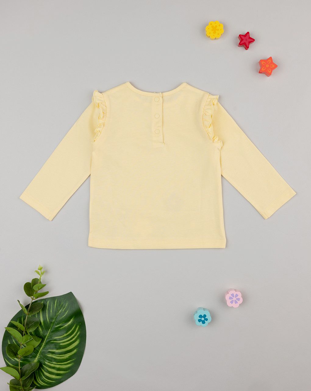 βρεφική μπλούζα κίτρινη με λουλούδια για κορίτσι - Prénatal