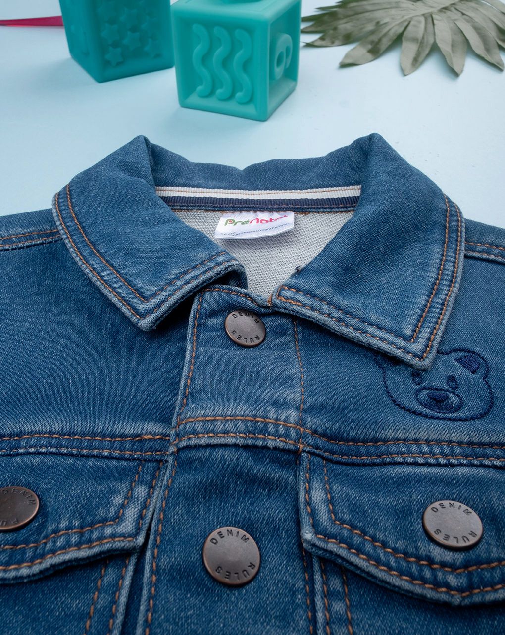 βρεφικό τζιν μπουφάν μπλε bear για αγόρι - Prénatal