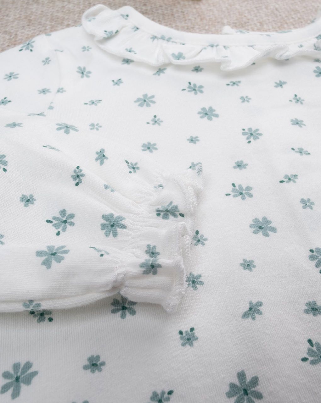 βρεφική μπλούζα λευκή με λουλούδια για κορίτσι - Prénatal