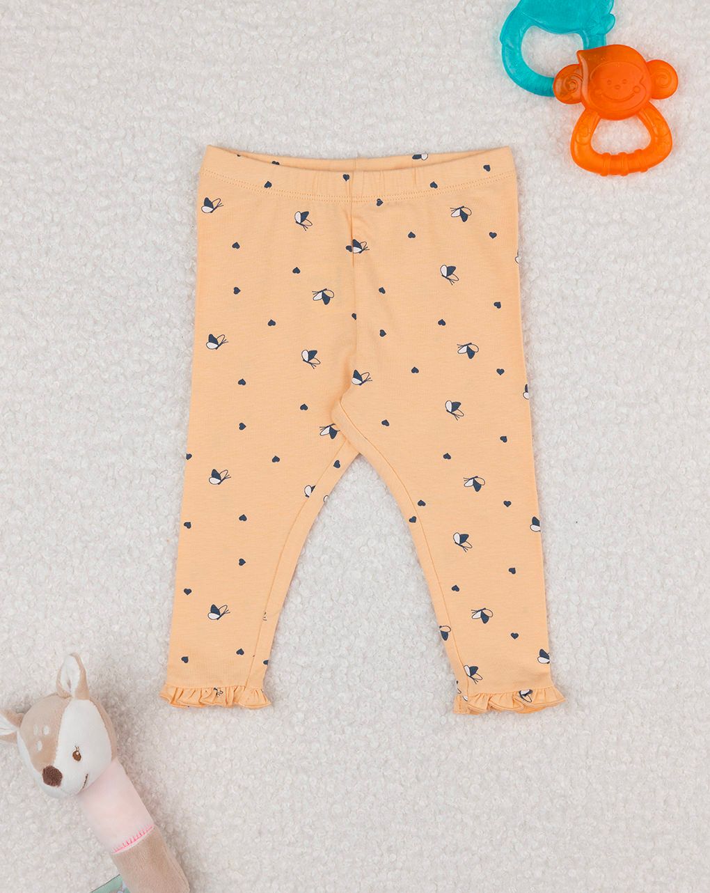 βρεφικό κολάν πορτοκαλί με πεταλούδες για κορίτσι