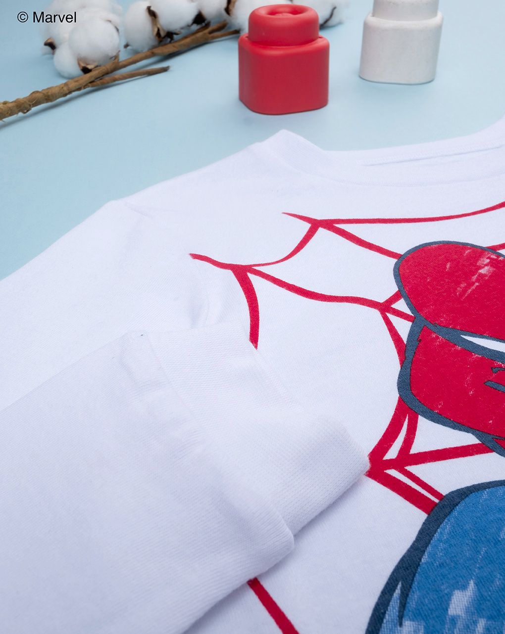 παιδική πιτζάμα λευκή/μπλε spiderman για αγόρι - Prénatal