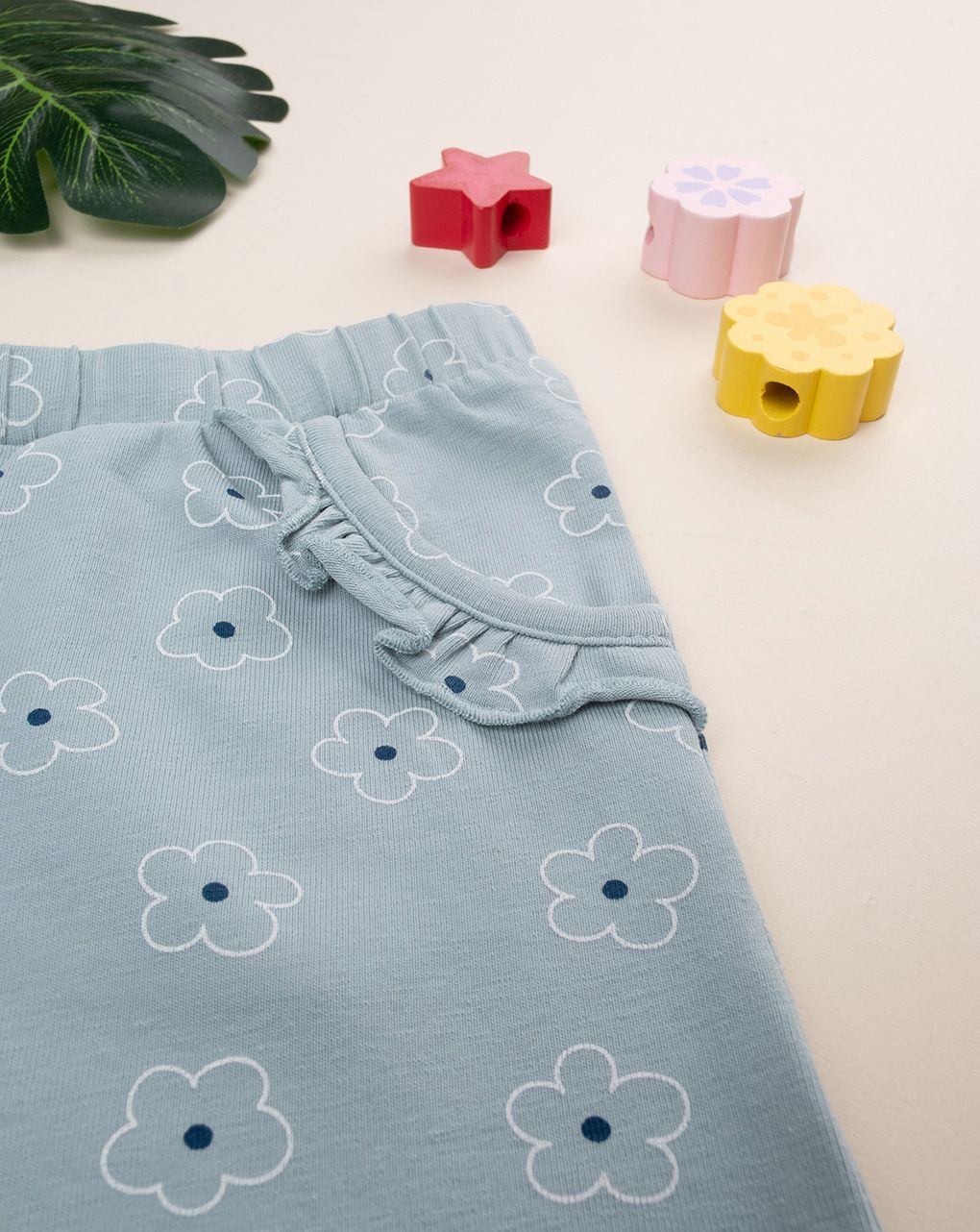 παιδικό κολάν γκριζοπράσινο με μαργαρίτες για κορίτσι - Prénatal