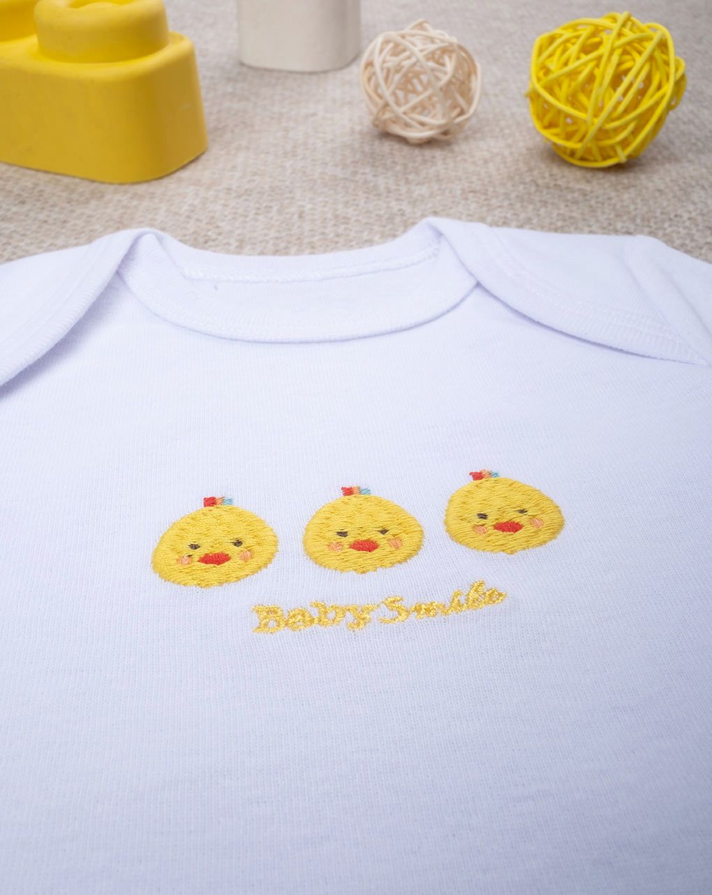 βρεφικό κορμάκι λευκό με παπάκια unisex - Prénatal