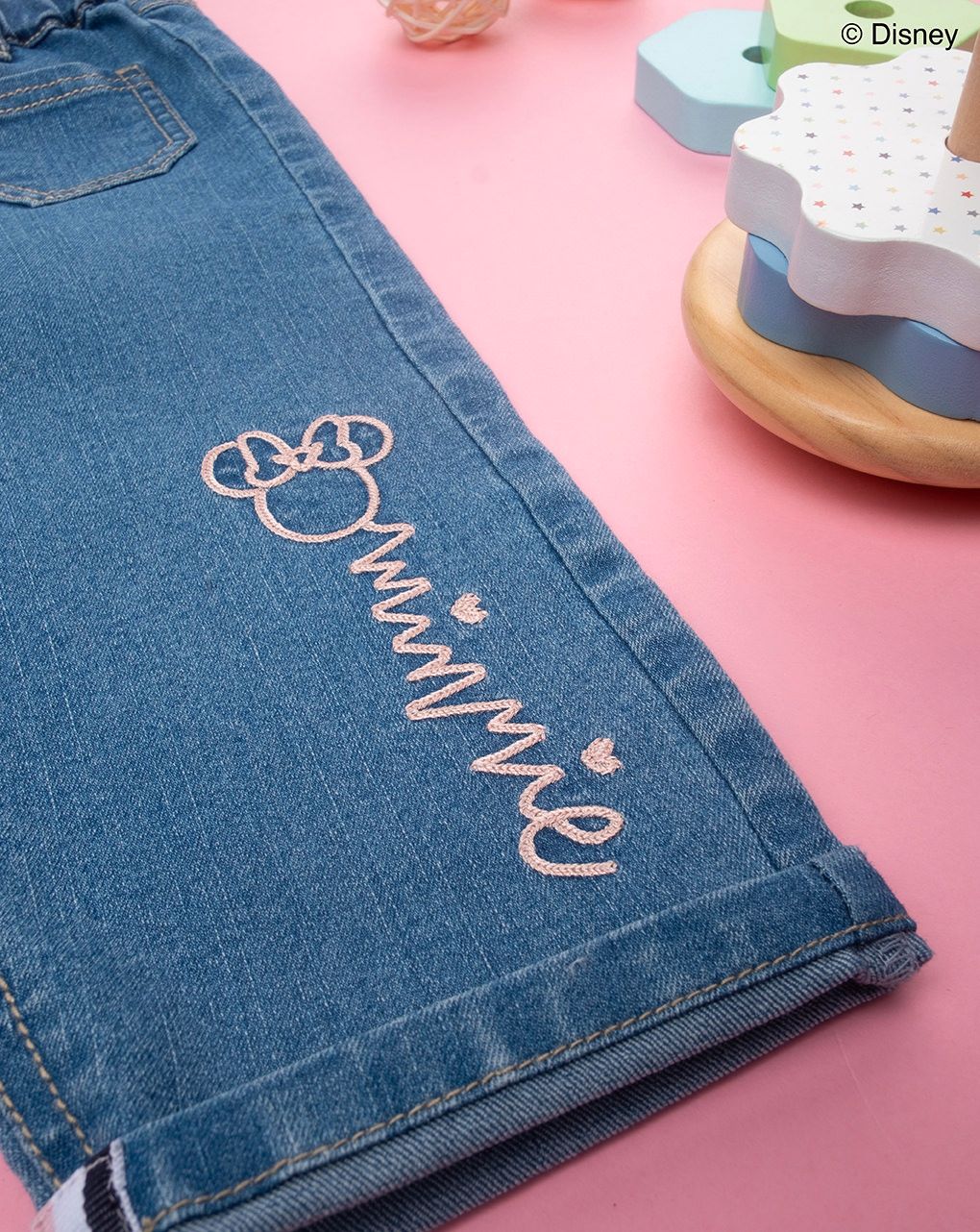 βρεφικό τζιν παντελόνι μπλε minnie για κορίτσι - Prénatal