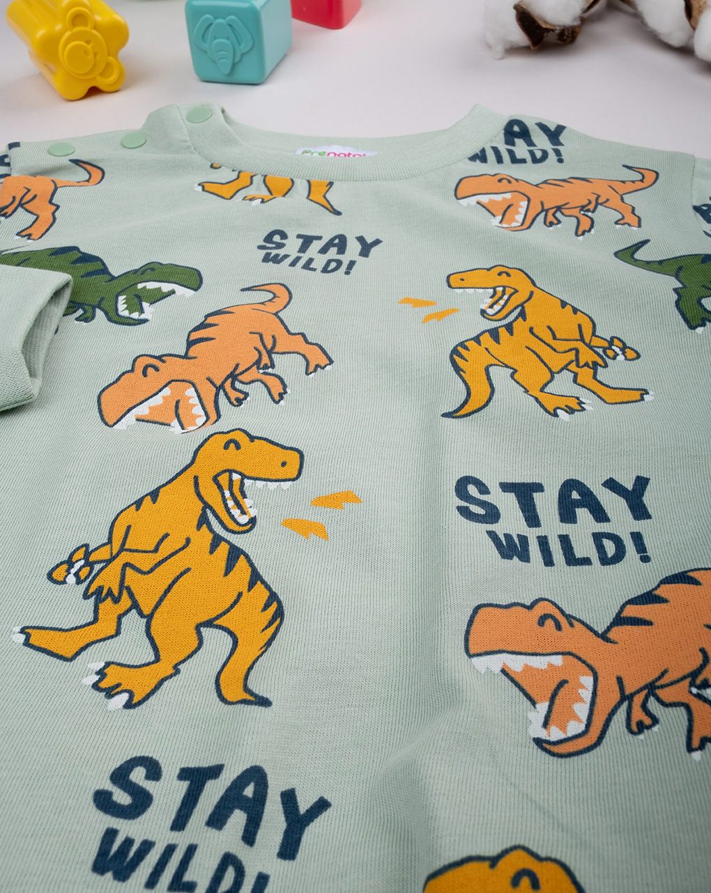 βρεφική πιτζάμα λαδί stay wild για αγόρι - Prénatal