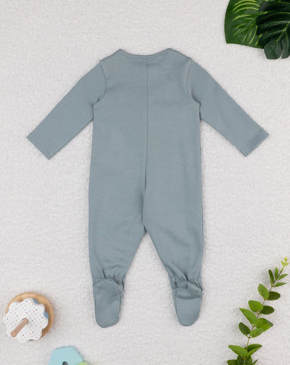 βρεφικό φορμάκι γκριζοπράσινο με λιοντάρια για αγόρι - Prénatal