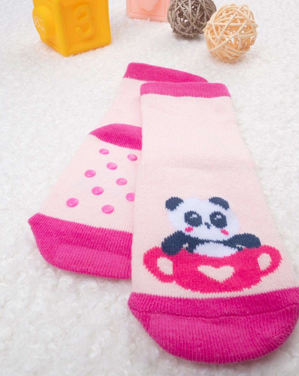 βρεφικές αντιολισθητικές κάλτσες με πάντα για κορίτσι - Prénatal