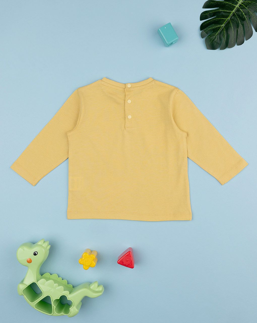 βρεφική μπλούζα κίτρινη με δεινόσαυρους για αγόρι - Prénatal