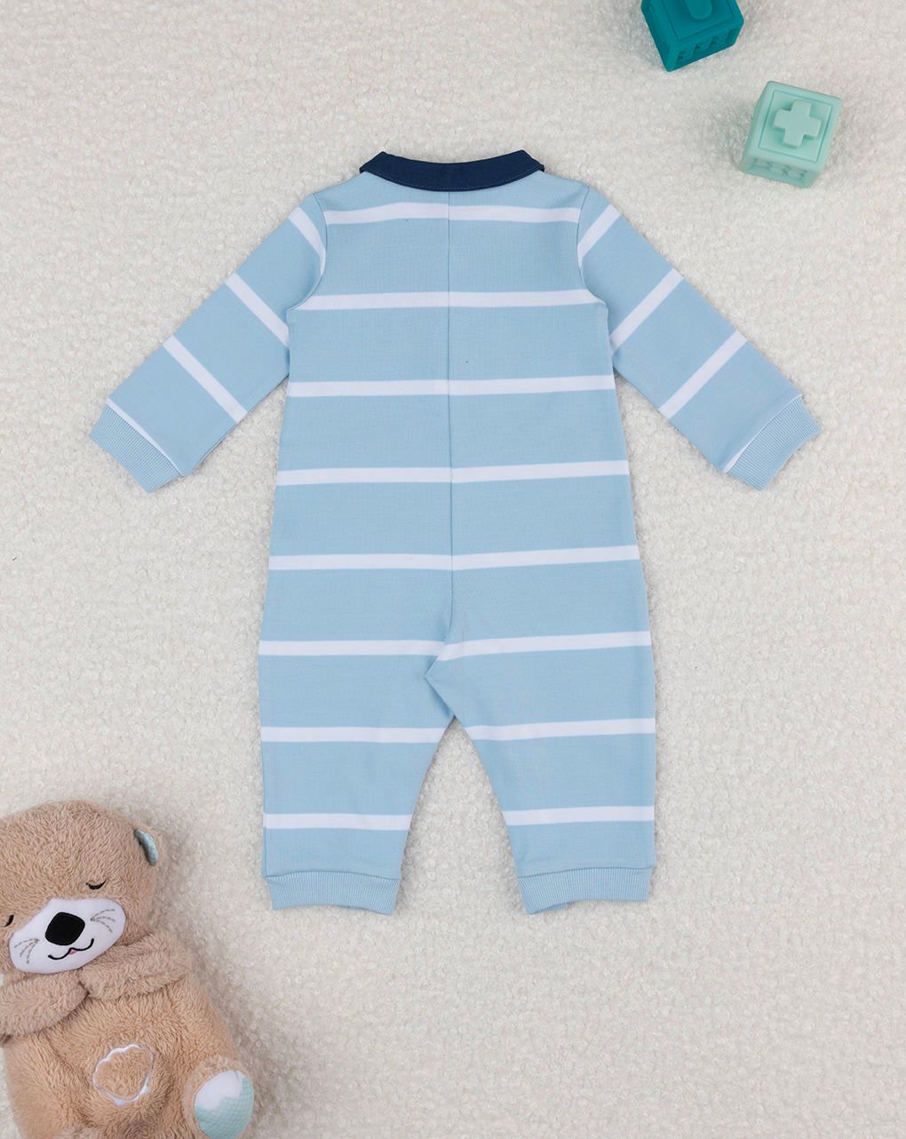 βρεφικό φορμάκι ριγέ γαλάζιο/λευκό my bear για αγόρι - Prénatal