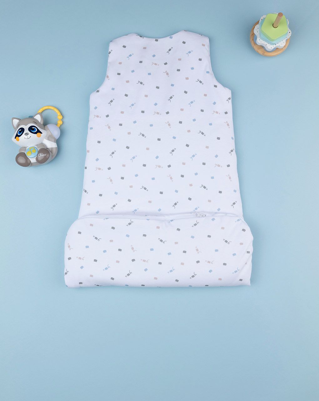 βρεφικός αμάνικος υπνόσακος σενίλ λευκός teddies 2.5 tog - Prénatal