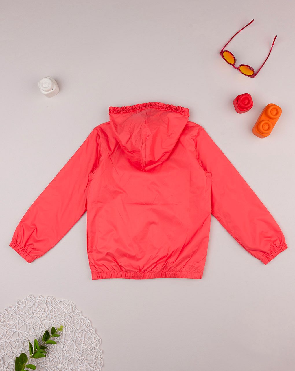 παιδικό αντιανεμικό μπουφάν κοραλί για κορίτσι - Prénatal
