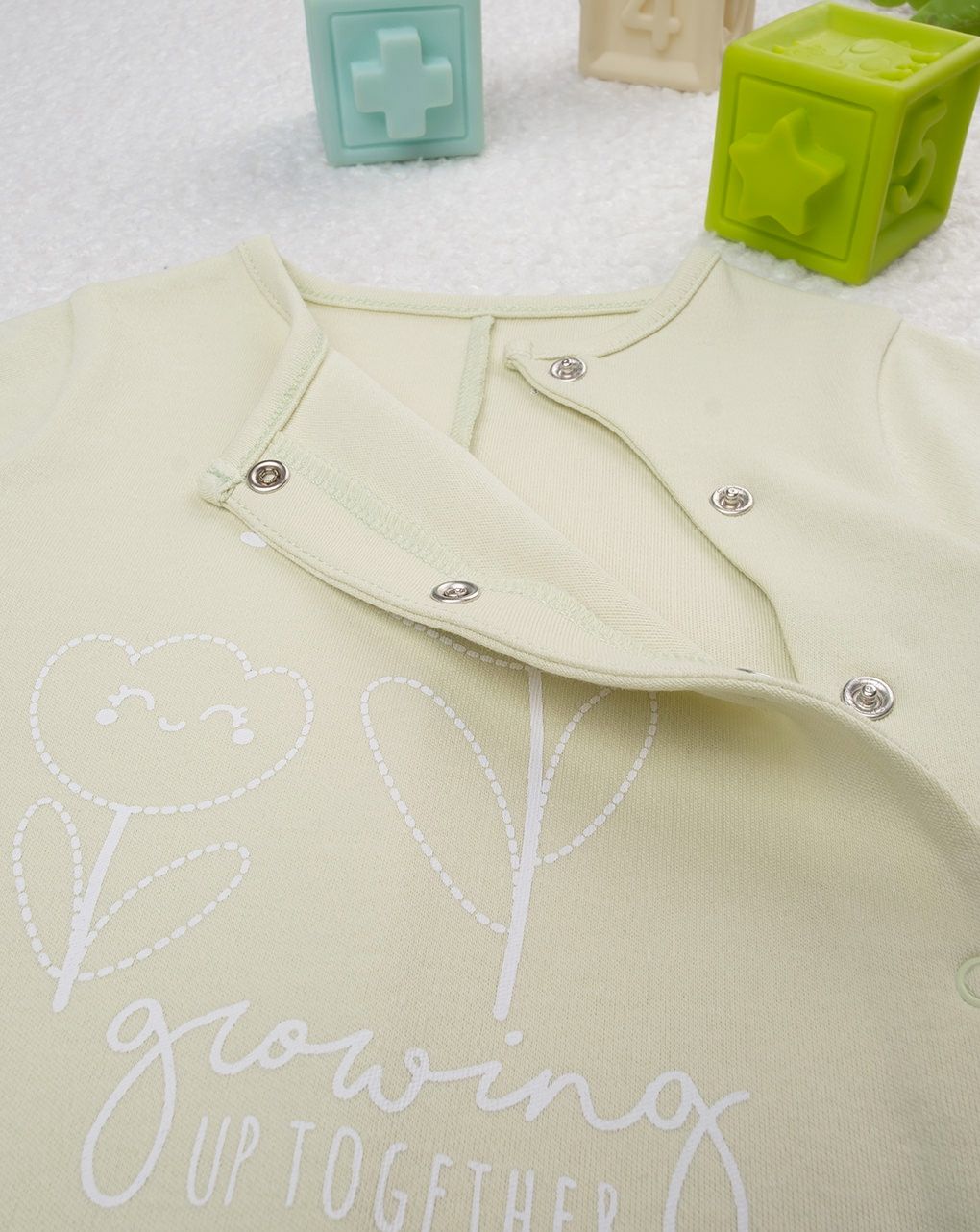 βρεφικό φορμάκι μέντα με λουλούδια για κορίτσι - Prénatal